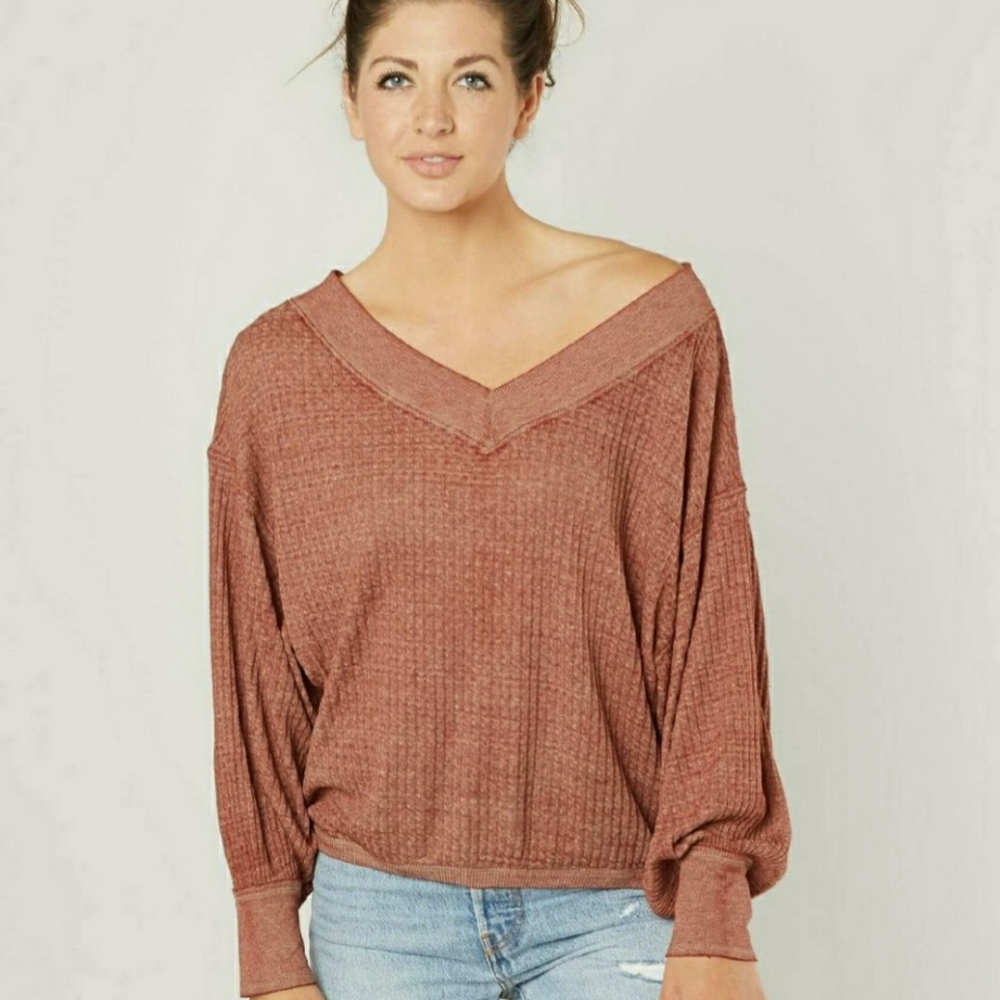 Free people south side thermal shirt.